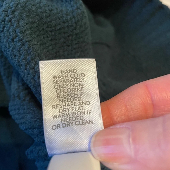 J. Jill Size S Chenille Teal Peacock Chunky Cable Knit Sweater Pullover Knit Top - Picture 7 of 7